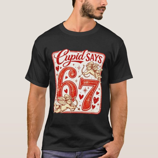 Camiseta Funny 67 Cud Says 67 Valentine Couple Matching Six (Anverso)