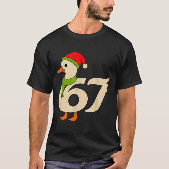 Camiseta Funny 67 Goose Christmas 6 7 Meme Duck Santa Hat F (Anverso)