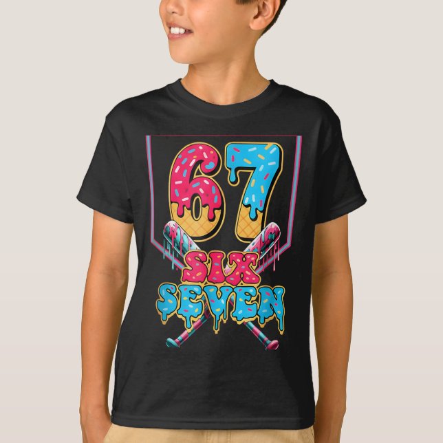 Camiseta Funny 67 Ice Cream Drip Baseball Six Seven Gift Fo (Anverso)