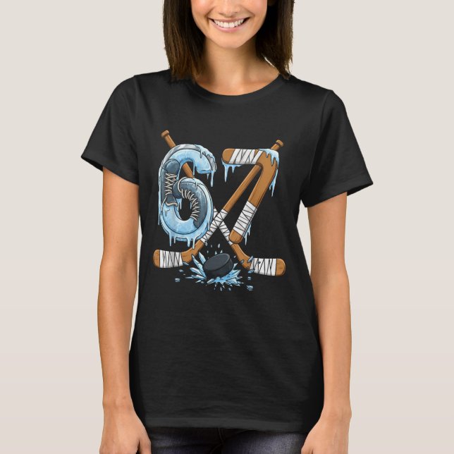 Camiseta Funny 67 Ice Hockey Drip Number 67 Ice Hockey  (Anverso)