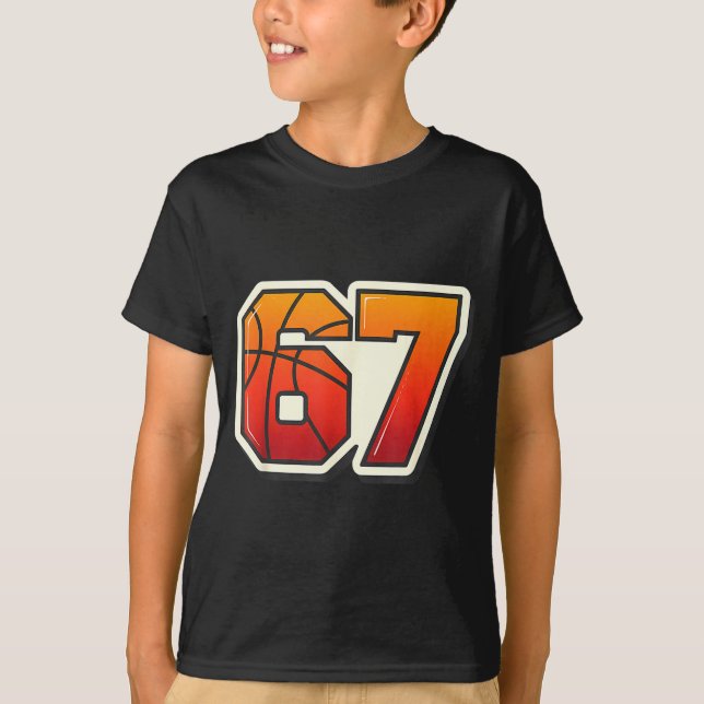Camiseta Funny 67 Meme Basketball Ice Cream Drip Six Seven  (Anverso)