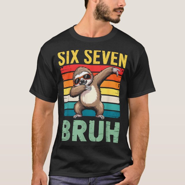Camiseta Funny 67 Meme Boys Kids 6 7 Dabbing Six Seven Bruh (Anverso)