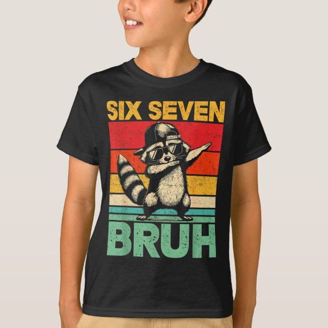 Camiseta Funny 67 Meme Boys Kids 6 7 Dabbing Six Seven Bruh (Anverso)