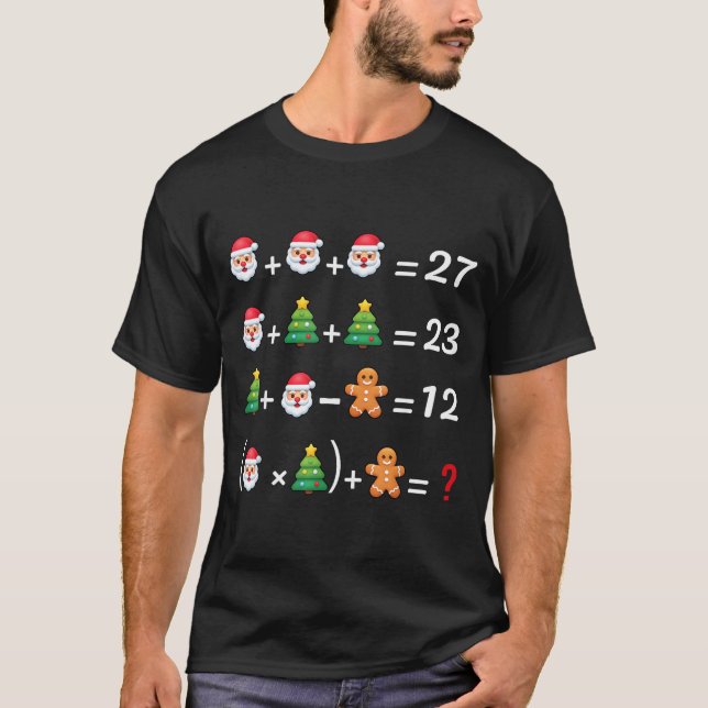 Camiseta Funny 67 Meme Christmas Math Teacher Santa Six Sev (Anverso)