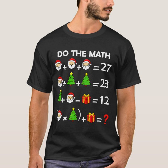 Camiseta Funny 67 Meme Christmas Math Teacher Santa Six Sev (Anverso)