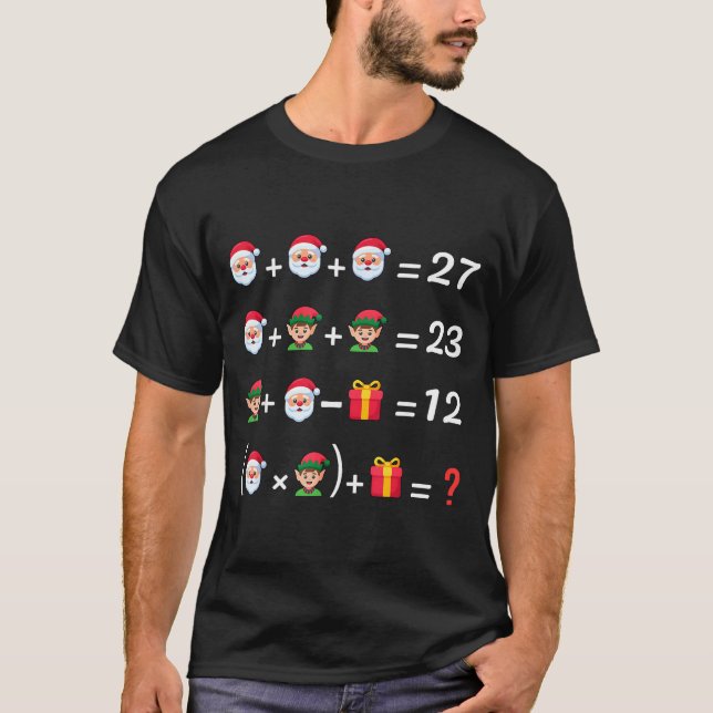 Camiseta Funny 67 Meme Christmas Math Teacher Santa Six Sev (Anverso)