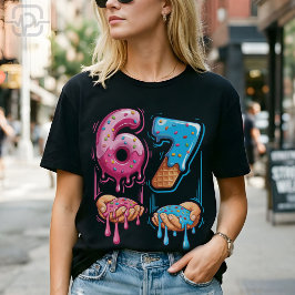Camiseta Funny 67 Meme Donut Ice Cream Gen Alpha Slang