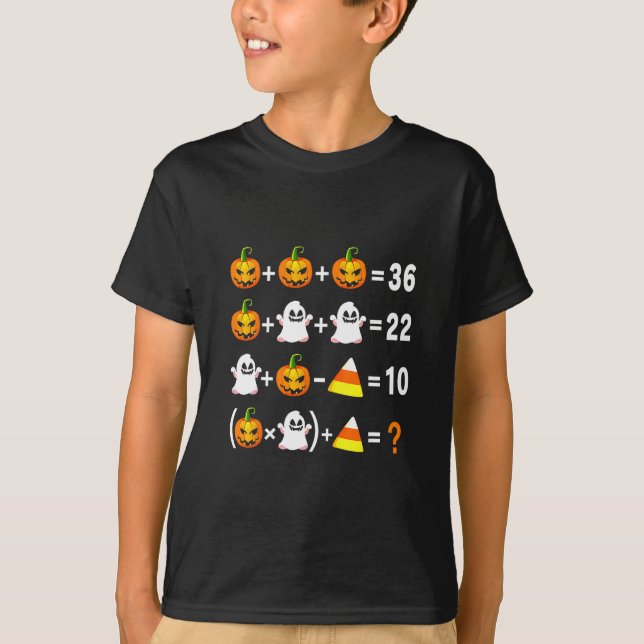 Camiseta Funny 67 Meme Pumpkin Ghost Math Teacher Halloween (Anverso)
