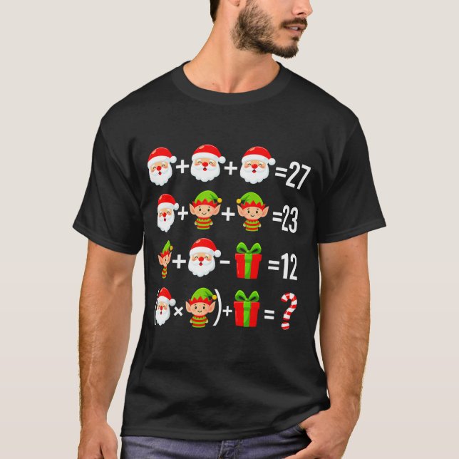 Camiseta Funny 67 Meme Santa Math Teacher Christmas Six Sev (Anverso)