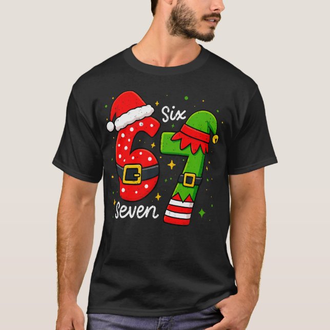 Camiseta Funny 67 Meme Six Seven Christmas Xmas Holiday Kid (Anverso)