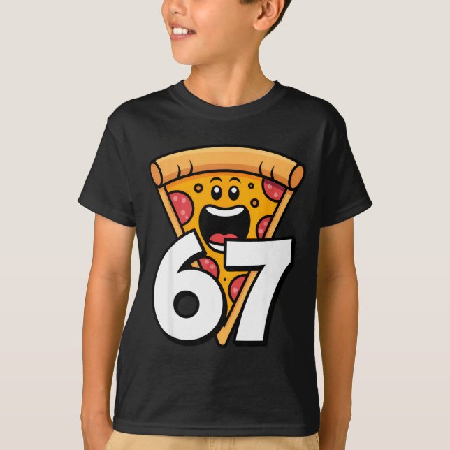 Camiseta Funny 67 Meme Six Seven Humor Food Zza  (Anverso)