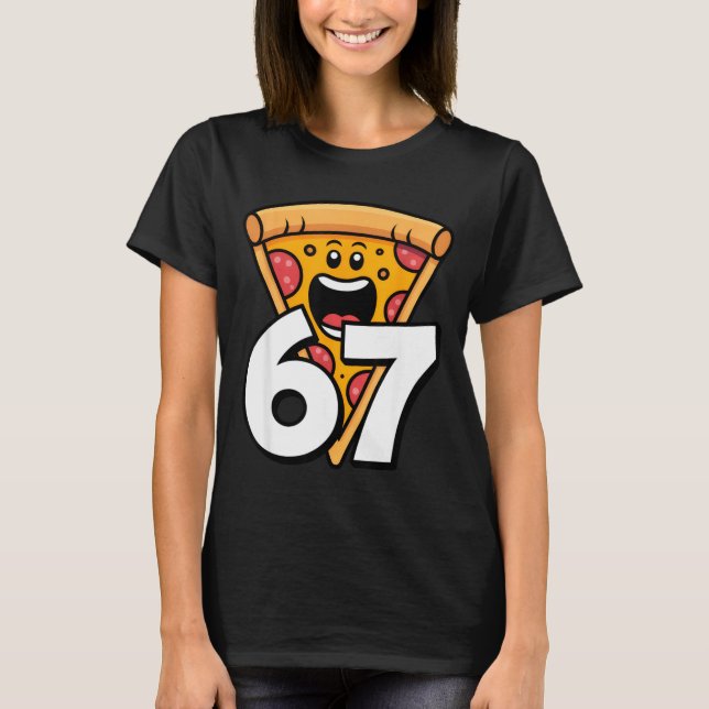 Camiseta Funny 67 Meme Six Seven Humor Food Zza  (Anverso)