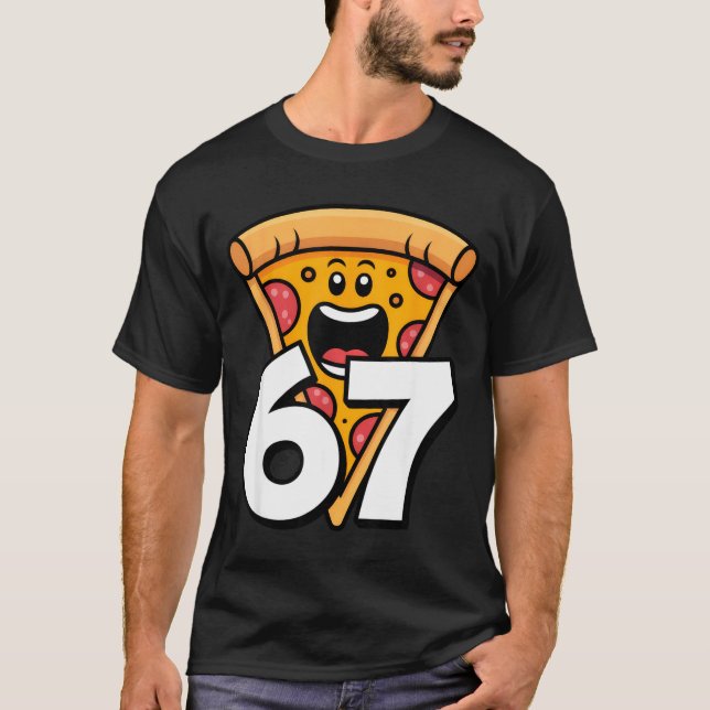 Camiseta Funny 67 Meme Six Seven Humor Food Zza  (Anverso)