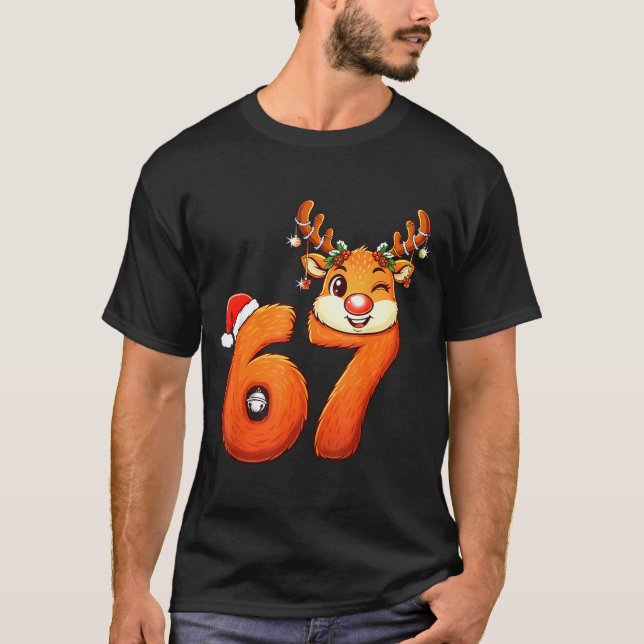 Camiseta Funny 67 Reindeer Christmas Six Seven Meme 6 7 Tee (Anverso)