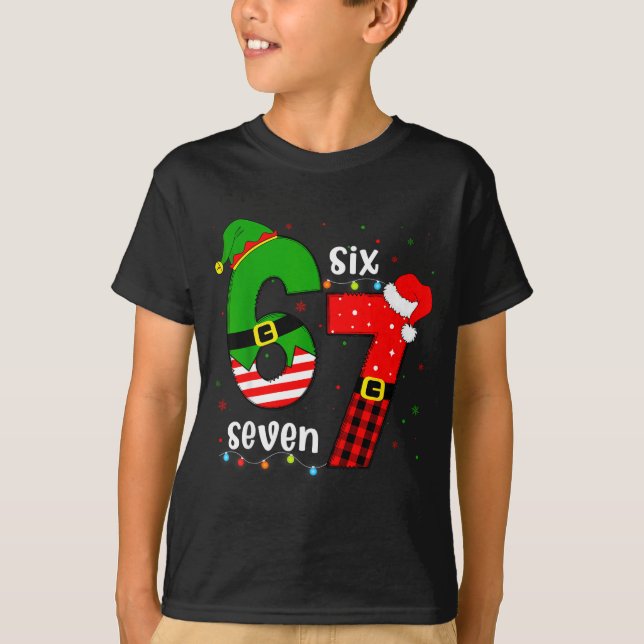 Camiseta Funny 67 Six Seven Christmas Boys Girls Kids Teens (Anverso)