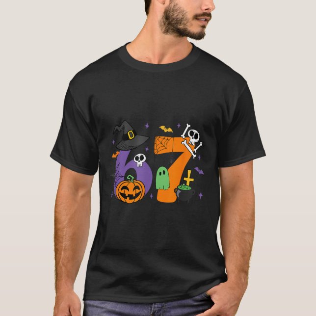 Camiseta Funny 67 Six Seven Halloween Meme Gen Alpha  (Anverso)