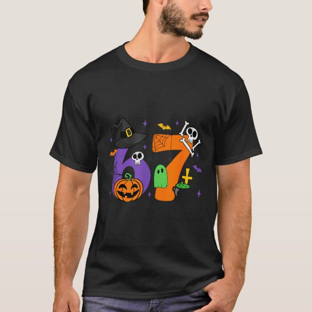 Camiseta Funny 67 Six Seven Halloween Meme Gen Alpha  (Anverso)