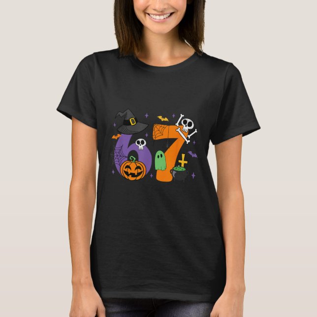Camiseta Funny 67 Six Seven Halloween Meme Gen Alpha  (Anverso)