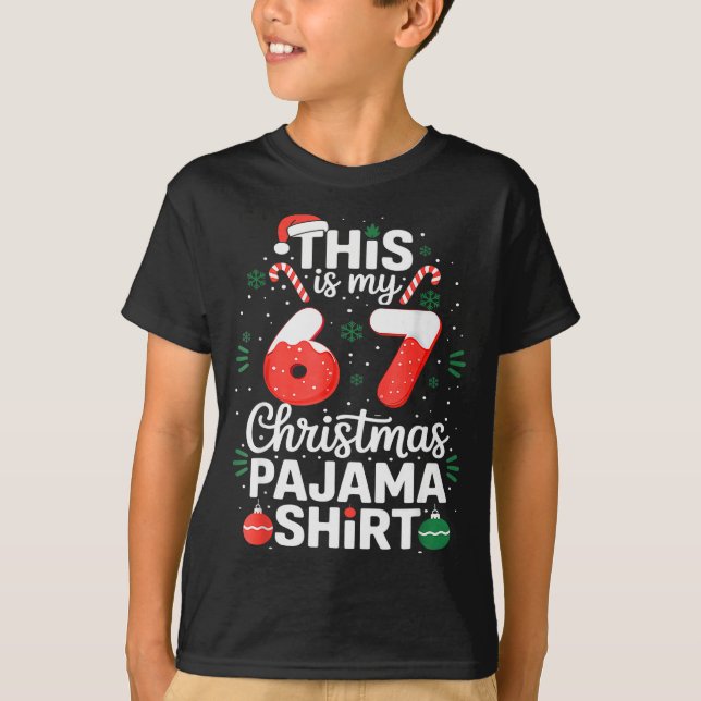 Camiseta Funny 67 Six Seven Meme Brainrot Cringe Christmas  (Anverso)