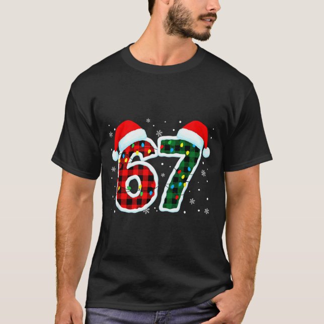 Camiseta Funny 67 Six Seven Meme Christmas Pajamas Holiday  (Anverso)
