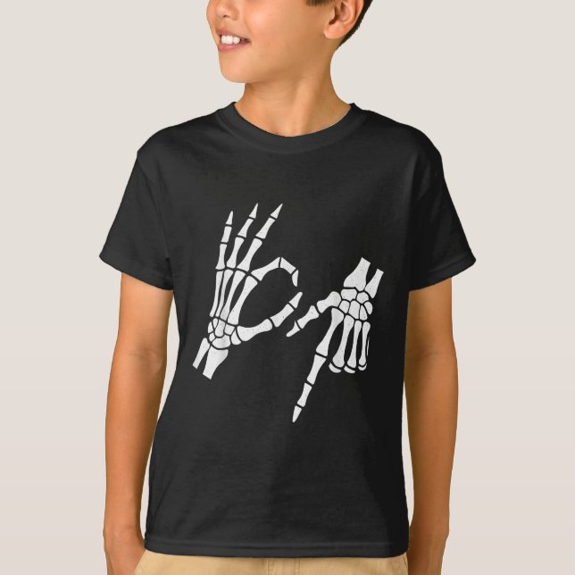 Camiseta Funny 67 Six Seven Meme Halloween Skeleton Hands (Anverso)