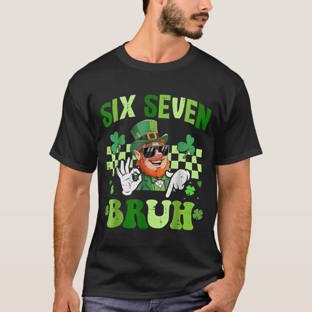 Camiseta Funny 67 St Patricks Day Dabbing Leprechaun Six Se (Anverso)
