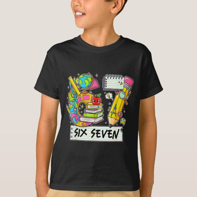 Camiseta Funny 67th Day Of School, Vibes Funny Six Seven 67 (Anverso)