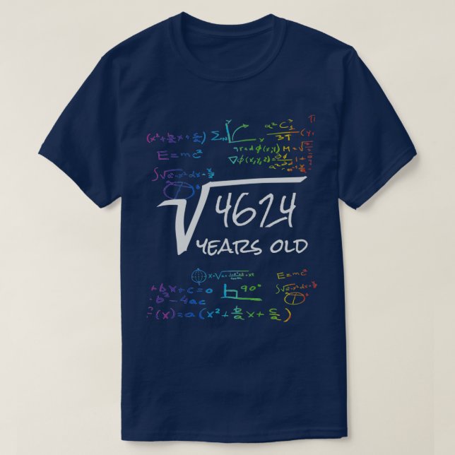 Camiseta Funny 68th Birthday Math Design Square Root de 462 (Diseño del anverso)