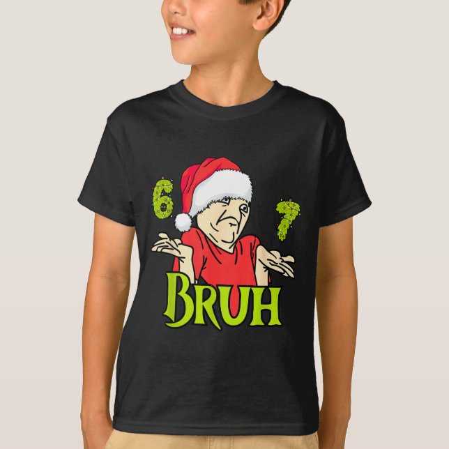 Camiseta Funny 6 7 Bruh Merry Christmas Santa 67 Meme Men W (Anverso)