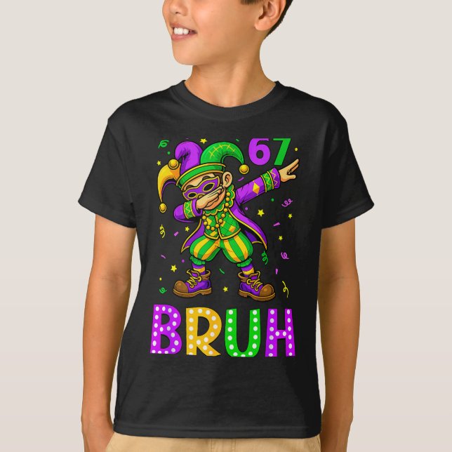 Camiseta Funny 6 7 Mardi Gras Six Seven Dabbing Boy 67 Mard (Anverso)