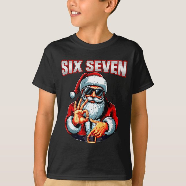 Camiseta Funny 6 7 Meme Santa Christmas Men And Boys  (Anverso)