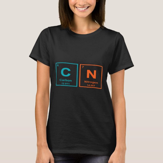 Camiseta Funny 6 7 Periodic Table Carbon Nitrogen Humor  (Anverso)