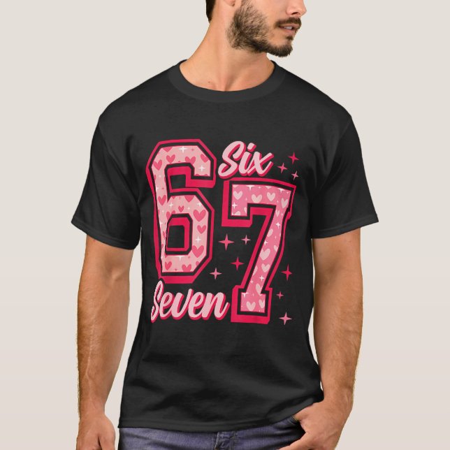 Camiseta Funny 6 7 Six Seven Meme Saying Valentine Couple M (Anverso)