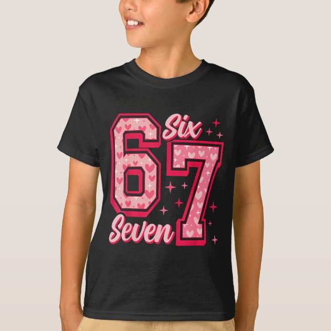 Camiseta Funny 6 7 Six Seven Meme Saying Valentine Couple M (Anverso)