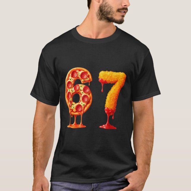 Camiseta Funny 6 7 Zza Nugget Meme Six Seven 67 Food Lovers (Anverso)
