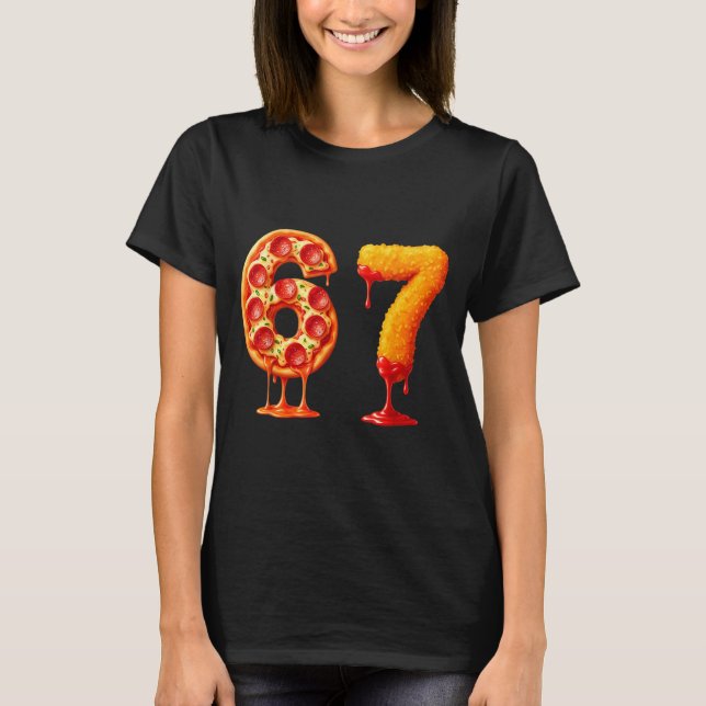 Camiseta Funny 6 7 Zza Nugget Meme Six Seven 67 Food Lovers (Anverso)