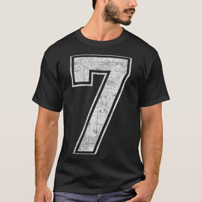 Camiseta Funny 7 Number Seven Graphic Group Halloween Birth (Anverso)