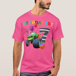 Camiseta Funny 7th Shirts Monster Truck Birthday Shirt 7 Ye