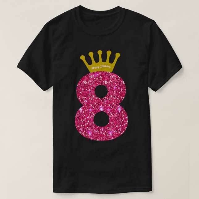 Camiseta Funny 8º Fiesta Número 8 Chicas de 8 años 8º nacim (Diseño del anverso)