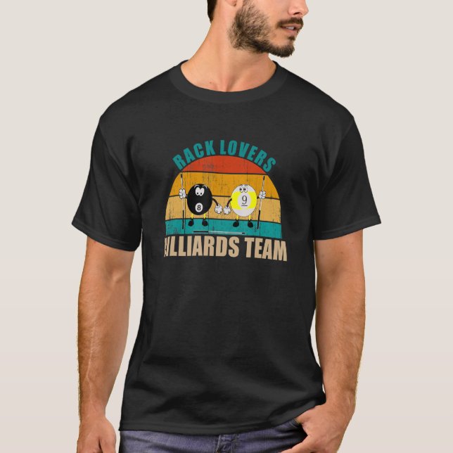Camiseta Funny 8 9 Ball Billiards Team Rack Amantes Billiar (Anverso)