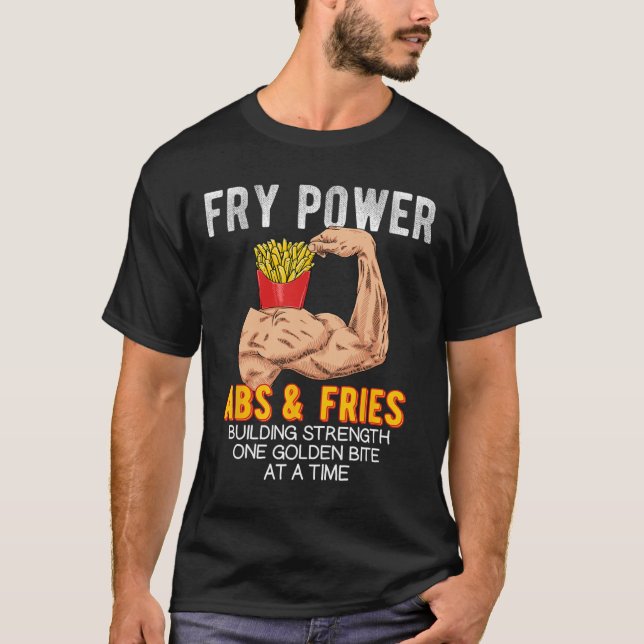 Camiseta Funny Abs Ejerce Fries Francesas Edificio Bo (Anverso)