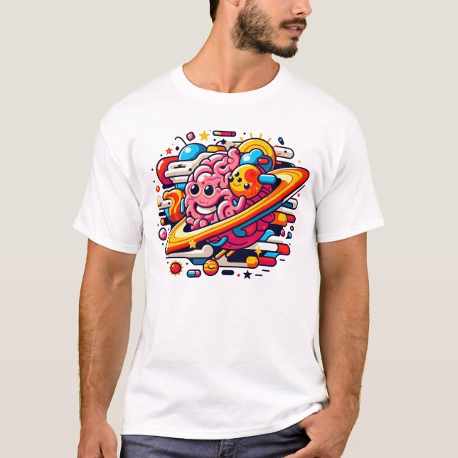 Camiseta Funny Abstract: #Colorful / (brain) T-Shirt #7 (Anverso)