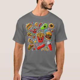 Camiseta Funny Abstract: #Colorful / (fast food) T-Shirt #9