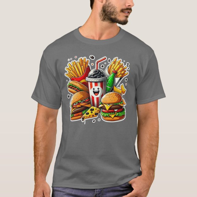 Camiseta Funny Abstract: #Colorful / (fastfood) T-Shirt #10 (Anverso)