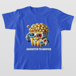 Camiseta Funny adicto al cine palomitas de maíz