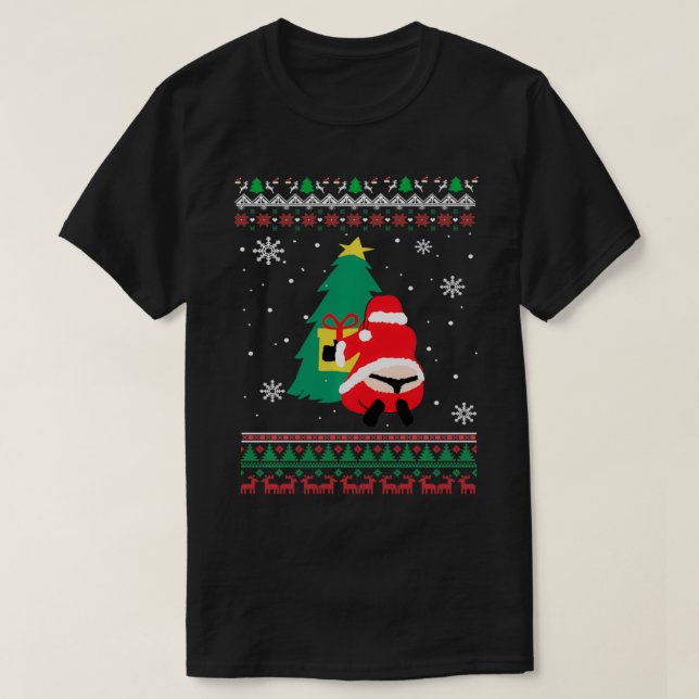 Camiseta Funny Adult Santa's Whale Tail Thongs Ugly Christm (Diseño del anverso)