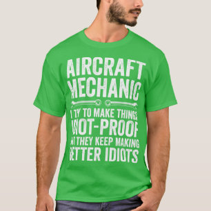 Camiseta Funny Aeronaves Mecánica Fijación de Aviones