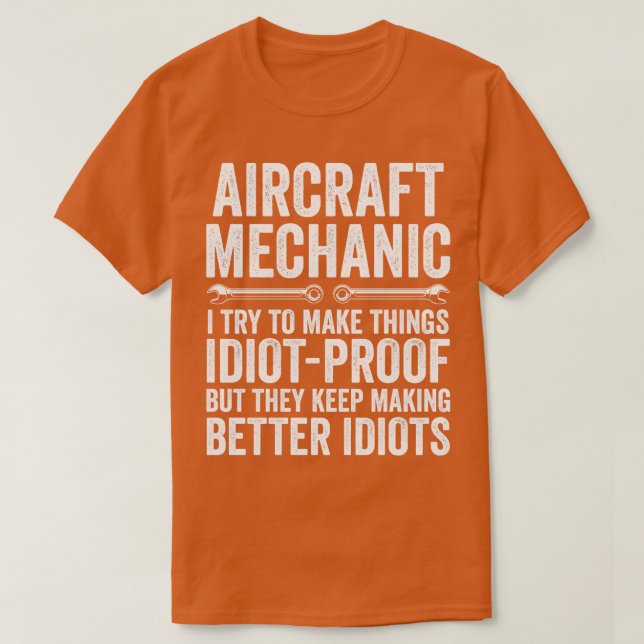 Camiseta Funny Aeronaves Mecánica Fijación de Aviones (Diseño del anverso)