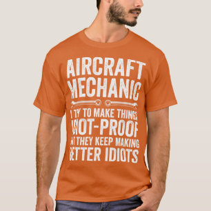 Camiseta Funny Aeronaves Mecánica Fijación de Aviones