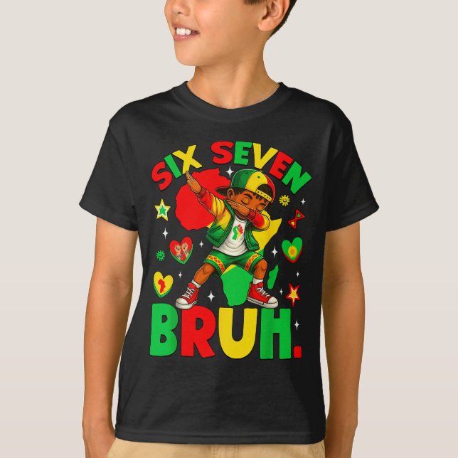 Camiseta Funny African Black Dabbing Bruh Seven History Ame (Anverso)